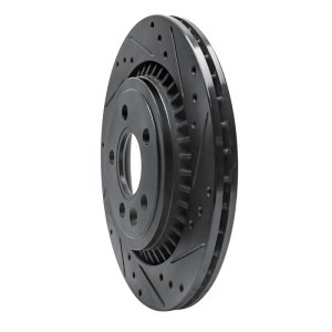 Volvo S60 Brake Rotor (1) - Rear Right - R1 Concepts - Drilled & Slotted - Black - `07-`18